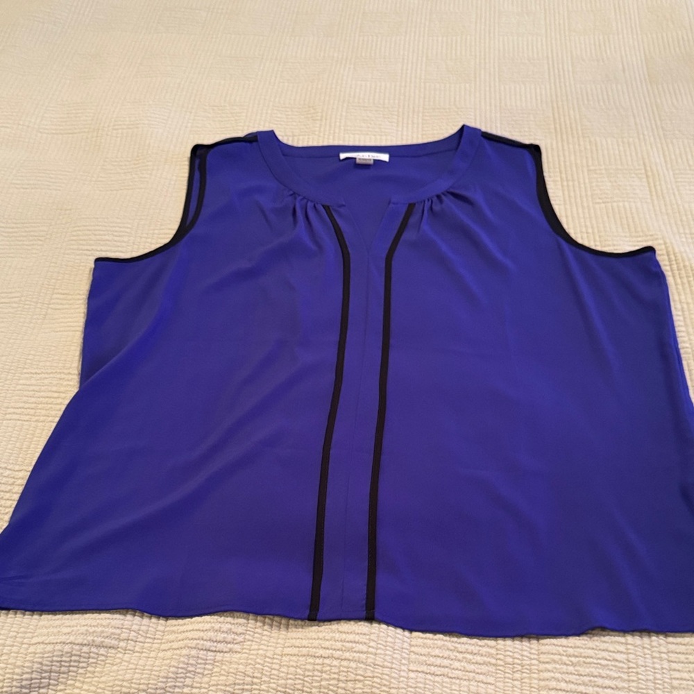 Calvin Klein Blue Tank Top with Black Accents